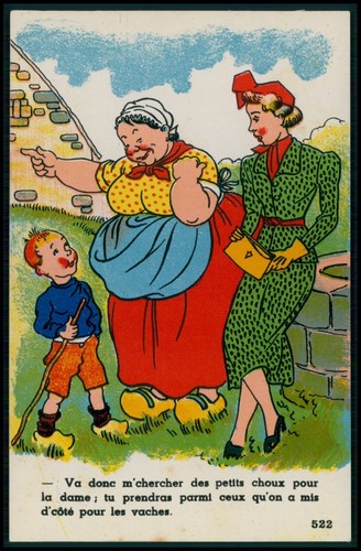 a17 Comic Humor Akt Pin Up Frau Thema original alt um 1950-1960 französische Postkarte - Bild 1 von 2