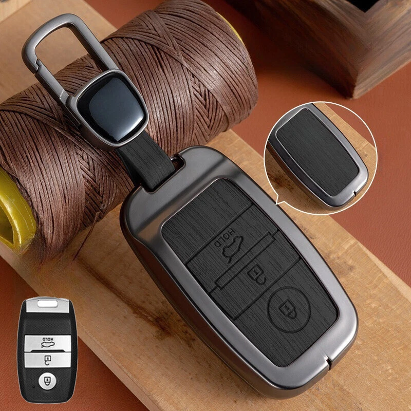Zinc Alloy Leather Car Key Case Cover For Kia Sportage Optima K3 Picanto Sedona Foto 3 de 4