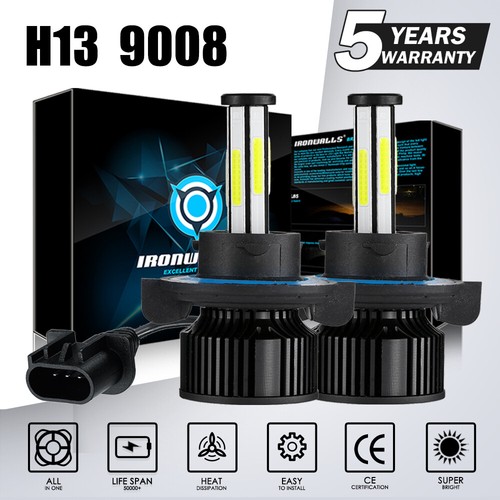 6-Sided H13 9008 LED Headlight Bulbs High Low Beam Conversion Kit 2000W 360000LM - Picture 1 of 12