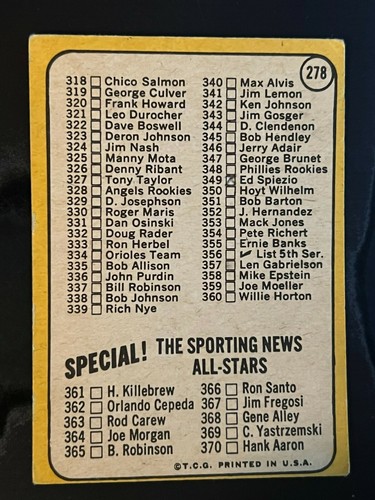 1968 Topps Baseball Singles - 1-457 -- Pick Your Card - Complete Your Set - Picture 303 of 501