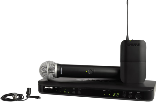 Shure BLX1288/CVL-H9 Combo Wireless PG58 Handheld Mic & Lavalier Microphone - Picture 1 of 8