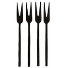 Appetizer Forks Hammered Mini Iron Fork Set with Muslin Bag Matte Black 2 Pack