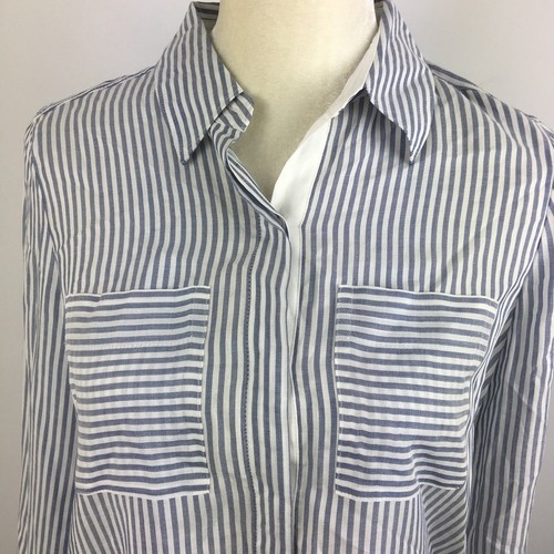 NWT White House Black Market Sz 2 Button Blouse Rayon Casandra Soft Shirt White - Picture 2 of 6