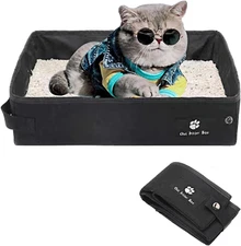 Portable Cat Litter Box Foldable Travel Litter Box Waterproof for Camping