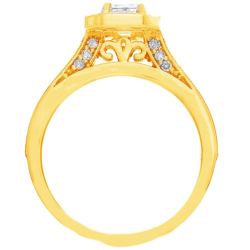 GIA Certified Diamond Engagement Halo Style Ring 2.10carat Emerald Cut Platinum - Picture 6 of 9