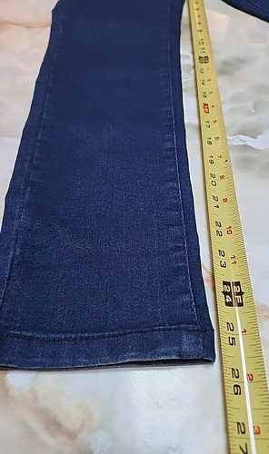 LEE Indigo Blue Pull On Strght Tapered Fit Stretch Jeans W) Drawstring-Med 10-12 - Picture 8 of 8