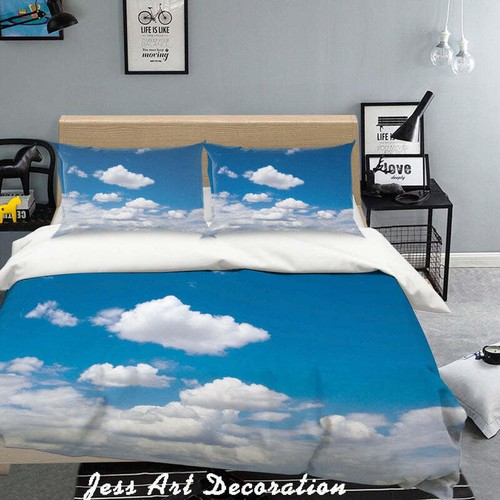 3D Blue Sky White Clouds doona coverBedding Set Pillowcases 9