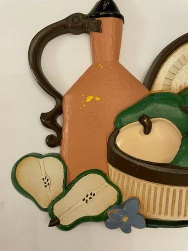Vintage Syroco Inc. Mid-Century Modern Kitchen Wall Art Plaque 1981 #7610 A - Picture 4 of 11