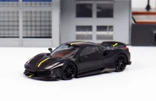 DCM 1:64 Black Novitec 488 Pista Racing Sports Model Diecast Metal Car