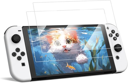 (2 Stück) Hartglas Displayschutzfolie für Nintendo Switch (OLED-Modell) 2021 - Bild 1 von 9