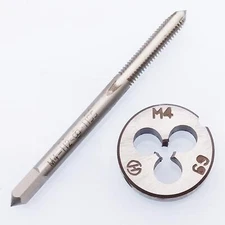 HSS M4 x 0.7mm Plug Tap & M4 x 0.7mm Die CNC Metric Taper Thread Right Hand