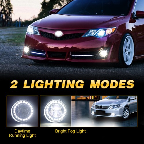 2x LED Fog Lights DRL Bumper Driving Lamps For Toyota Tacoma 4Runner Tundra RAV4 - Picture 2 of 12