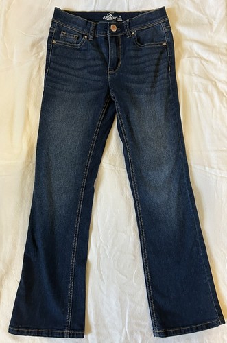 Jordache Bootcut Jeans. Girls Size 10. Adjustable Waist. Dark Blue Jeans.