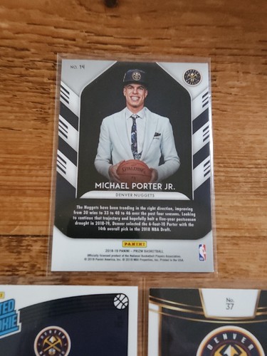 MICHAEL PORTER JR Lot Of 3 Rookie RC Cards Denver Nuggets Rated Luck Lottery - Picture 5 of 8