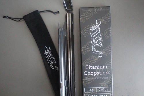 Youda Titan Essstäbchen 1 Paar mit Etui Ultraleicht Wiederverwendbar Reise Camping - Bild 4 von 5