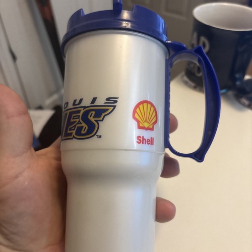 St. Louis Blues 16 Oz Travel Cup/Mug SGA Shell Gas Tumbler EUC Free Shipping - Picture 10 of 11