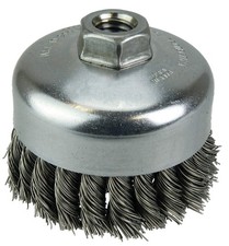 Weiler 12306 4" Single Row Knot Wire Cup Brush. .014" Steel Fill, 5/8"-11 Unc...
