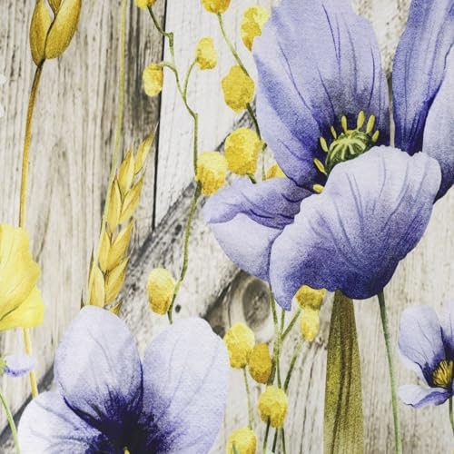 Farmhouse Barn Door Shower Curtain for Bathroom,Blue and Yellow Floral Wreath - Picture 5 of 7
