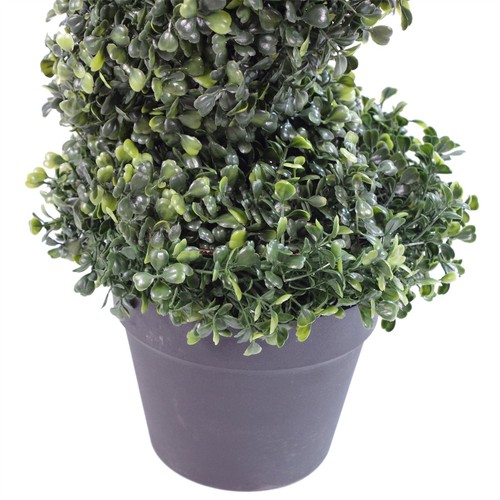 Artificial Boxwood Spiral Tree Topiary Spiral Metal Top 120cm 4ft Tall - Picture 3 of 6