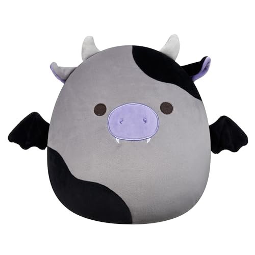 Original 12-Inch Bridgette Grey and Black Cow Bat - Official Jazwares Plush (...