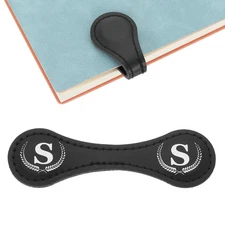 Personalized Magnetic Leather Bookmark, 26 Letters Bookmark, (Black/S)