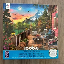 Ceaco 1000 Piece Puzzle - Weekend Retreat Mountain Cottage - Complete