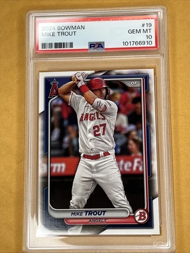 2024 Bowman MIKE TROUT #19 Los Angeles Angels PSA 10  Gem Mint