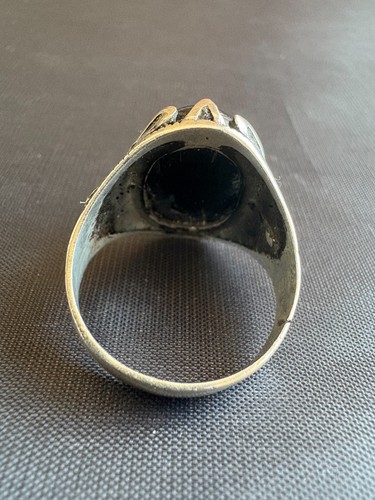 925 Sterling Silver Ring Black Zircon Ring Handcrafted Silver Ring Size 9.5 US - Picture 4 of 10