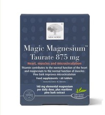 New Nordic Magic Magnesium Taurate 875mg. 60 tablets New Long Expiry Date 0.35 per thousand milligrams