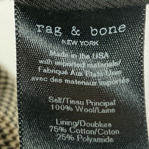 Falda Logan Rag & Bone Camel/Negro, talla 00, 100% Lana, Forrada, Cremallera Lateral - Imagen 10 de 12