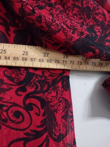 Catherines Red Floral Sheer Blouse Petite Women's Plus Size 3X top shirt  - Picture 7 of 7
