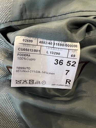 $1995 Canali Lux Solid Diagonal Weave Sportcoat Size 52 R Green - Bild 16 von 21