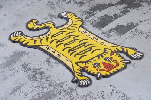 Yellow 3x5 Ft Tibetan Tiger Rug Animal Print Tufted Area Rug With Wool Carpet - Picture 6 of 10