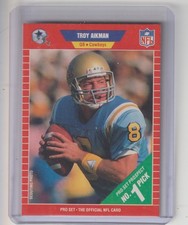 JAN-1989 PRO SET FOOBALL NFL ROOKIE RC TROY AIKMAN NO 1 PICK #B