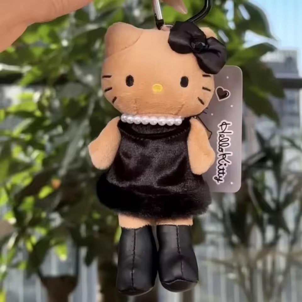 Porte-clés Peluche Hello Kitty Officiel 16 Cm – Design Complet Robe Rouge, Cadeau Adorable Sanrio