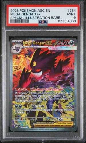 PSA 9 MINT 2026 POKEMON ASC EN-ASCENDED HEROES 284 MEGA GENGAR EX SIR