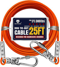 Tie Out Cable for Dogs up to 300Lbs 25Ft Extra Strong 1000Lbs Break Strength
