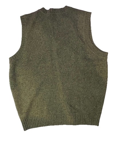 LL Bean Vintage grün 100 % Wolle Shetland V-Ausschnitt Pullover Weste Herren Large - Bild 3 von 8