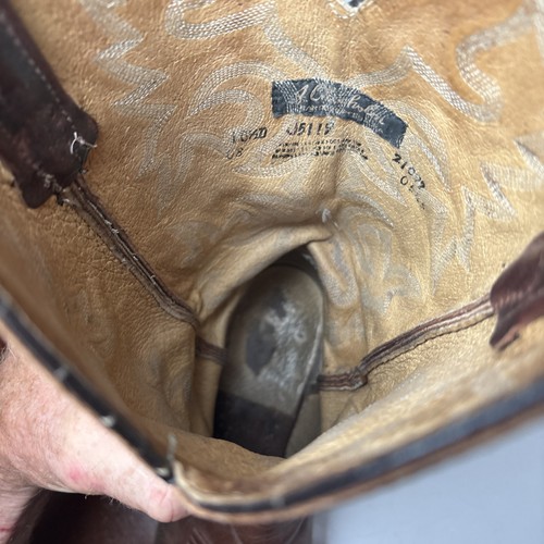 J CHISHOLM BRAUN LEDER COWBOY STIEFEL HERREN 10,5 D STIL J5119 - Bild 17 von 18