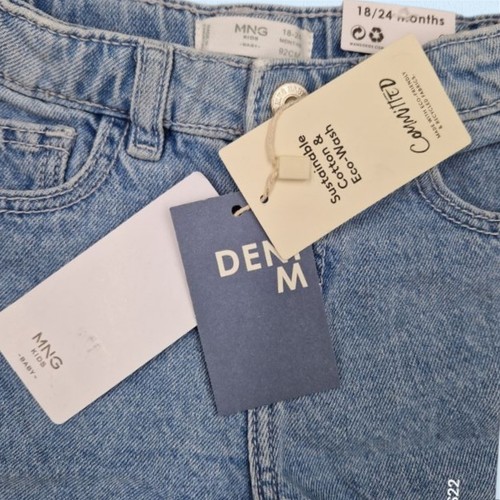 Mango Baby Mädchen blaue Jeansshorts - 18-24 Monate, neu mit Etikett - Bild 8 von 10
