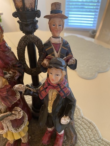 Vintage 2er Set Weihnachtsfamilie 4 Karolinger mit Laternenmast 12" große Figuren - Bild 16 von 24