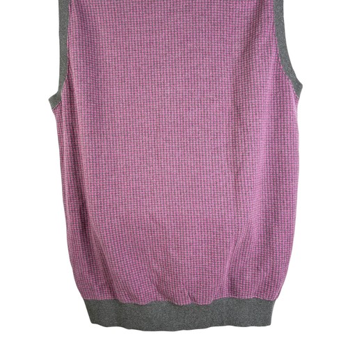 Straight Down Sweater Vest Mens Large Purple 1/4 Zip Cotton Sleeveless Golf Logo - Picture 13 of 17