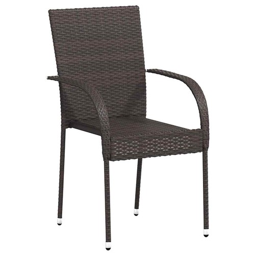Stackable Outdoor Chairs - Poly Rattan in Brown, Black, Gray vidaXL - Picture 7 of 45