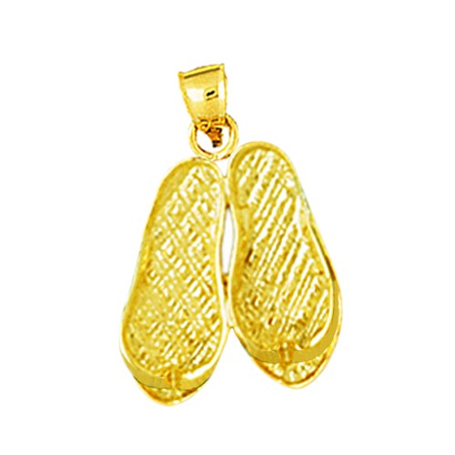 14K Gold Flip Flops Sandale Anhänger - Bild 1 von 2