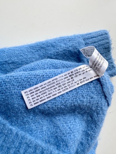 Suéter ZARA Azul Mezcla de Lana Sintética Tejido Difuso Calce Relajado Cuello Redondo, Talla M - Imagen 11 de 11