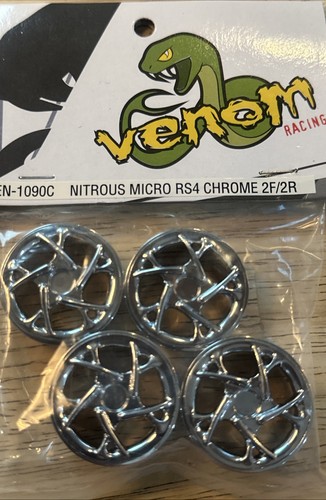 NOS Hpi Micro Rs4 Ven-1093C Zurg & Ven-1090C Nitrous Chrome Venom Racing Rims - Picture 3 of 4