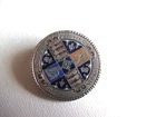Enamel gothic florin solid silver victorian brooch superb engraved detail