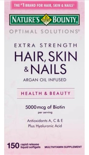 Nature's Bounty Optimal Solutions Hair Skin&Nails Extra Strength 150ct Exp 2026 - Bild 3 von 3