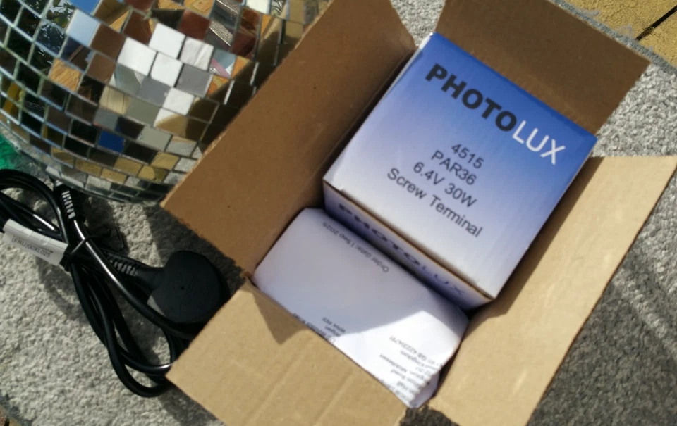 Glitter ball 200mm with 4 colour changer light DJ Club - Image 3 of 4