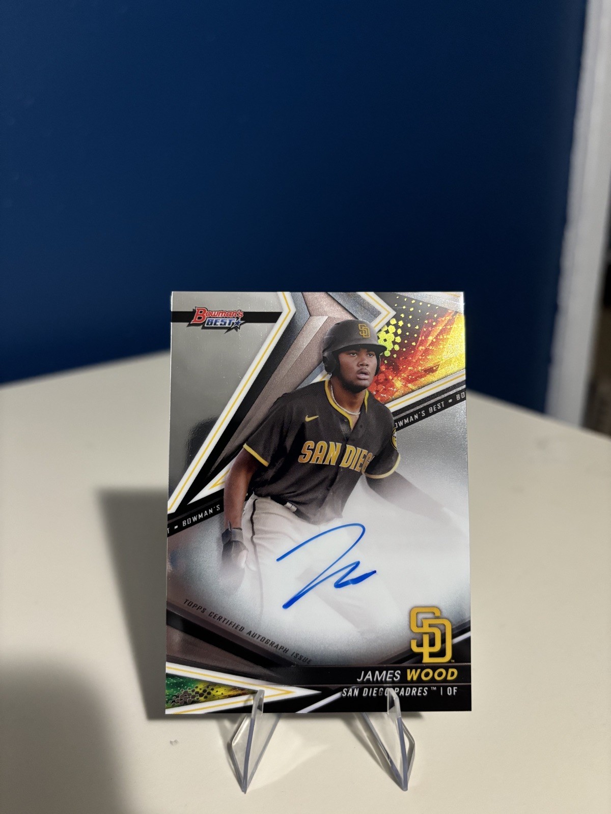 2022 Bowman’s Best James Wood Best Of 2022 Refractor Auto San Diego Padres